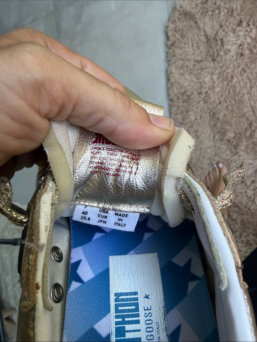 Golden Goose Metallic Gold and Black Men's Sneakers - Picture 6 of 6